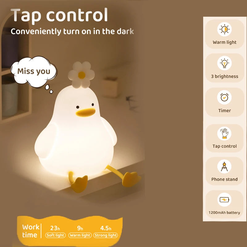 Ducky Dreamlight: Soft Touch Night Lamp